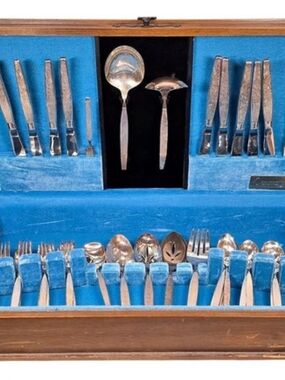 Oneida Community Silver Sands Silverplated Flatware 60 Pcs Set With Box
